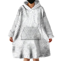 Samoa Lotu Tamaiti Wearable Blanket Hoodie Polynesian White Sunday Simple - Wonder Print Shop