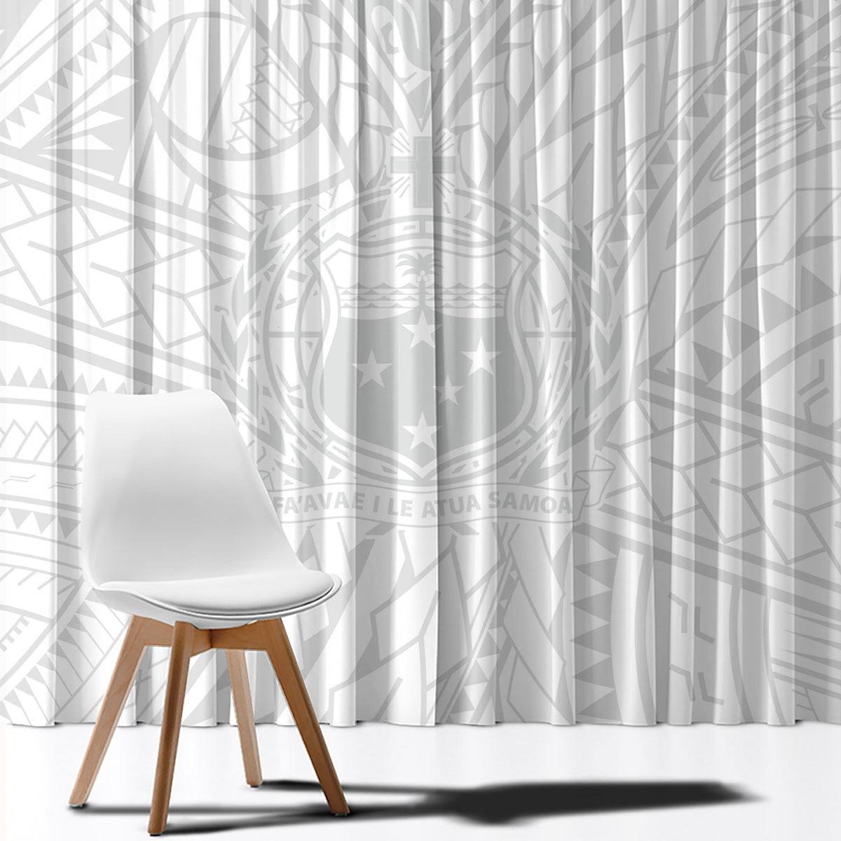 Samoa Lotu Tamaiti Window Curtain Polynesian White Sunday Simple - Wonder Print Shop