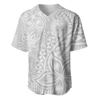 Samoa Lotu Tamait Baseball Jersey Tropical Plant White Sunday With Polynesia Pattern LT9 - Wonder Print Shop