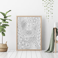 Samoa Lotu Tamait Canvas Wall Art Tropical Plant White Sunday With Polynesia Pattern LT9 - Wonder Print Shop