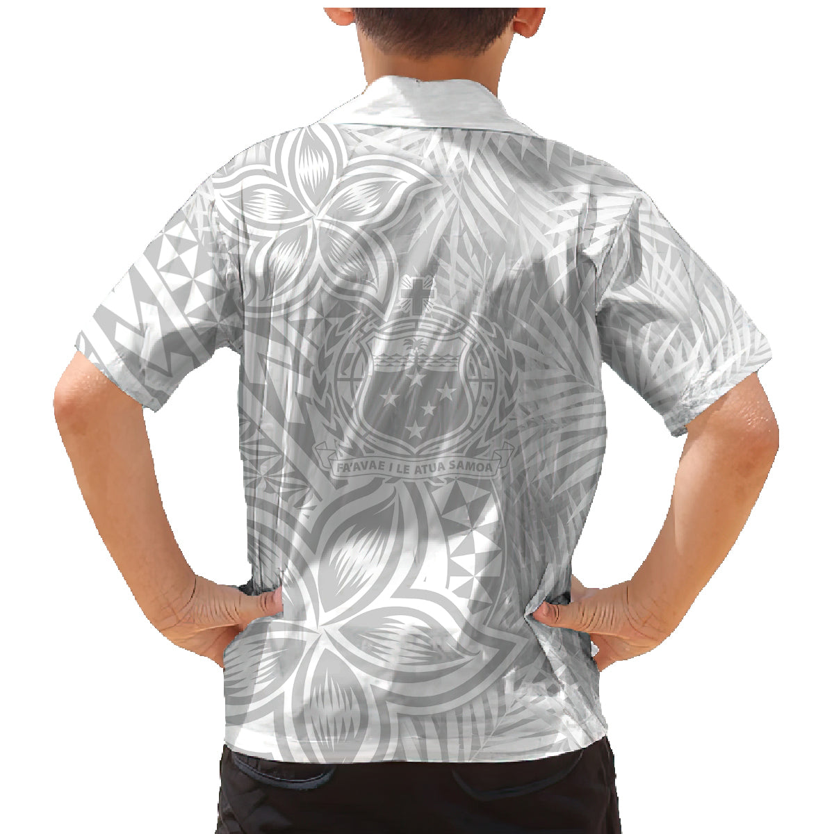 Samoa Lotu Tamait Family Matching Mermaid Dress and Hawaiian Shirt Tropical Plant White Sunday With Polynesia Pattern LT9 - Wonder Print Shop