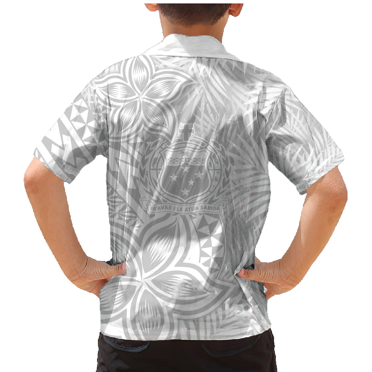 Samoa Lotu Tamait Family Matching Mermaid Dress and Hawaiian Shirt Tropical Plant White Sunday With Polynesia Pattern LT9 - Wonder Print Shop