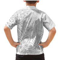 Samoa Lotu Tamait Family Matching Mermaid Dress and Hawaiian Shirt Tropical Plant White Sunday With Polynesia Pattern LT9 - Wonder Print Shop