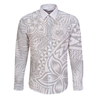 Samoa Lotu Tamait Family Matching Puletasi Dress and Hawaiian Shirt Tropical Plant White Sunday With Polynesia Pattern - Wonder Print Shop