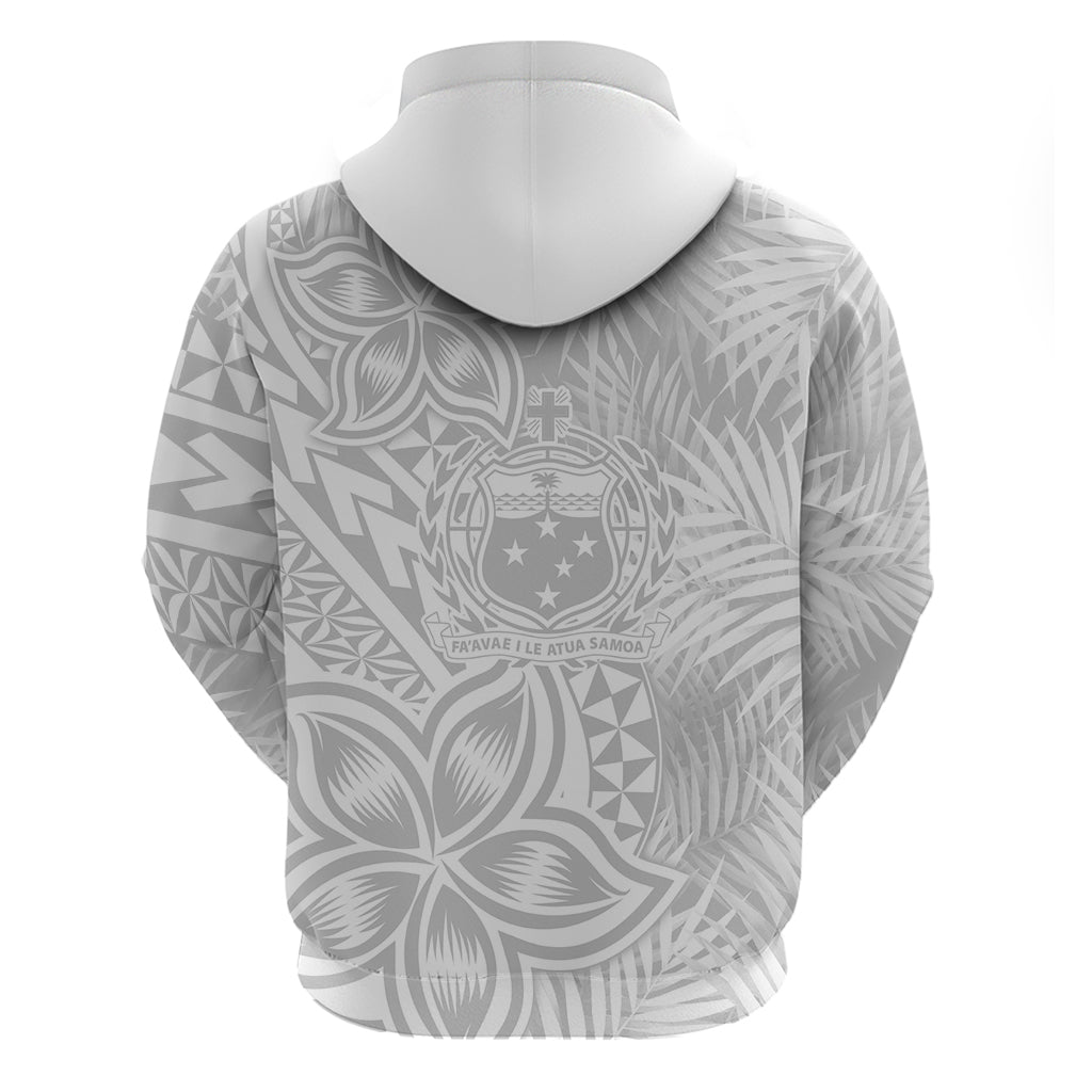 Samoa Lotu Tamait Hoodie Tropical Plant White Sunday With Polynesia Pattern - Wonder Print Shop