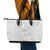 Samoa Lotu Tamait Leather Tote Bag Tropical Plant White Sunday With Polynesia Pattern - Wonder Print Shop