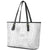 Samoa Lotu Tamait Leather Tote Bag Tropical Plant White Sunday With Polynesia Pattern - Wonder Print Shop