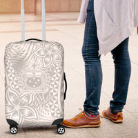 Samoa Lotu Tamait Luggage Cover Tropical Plant White Sunday With Polynesia Pattern - Wonder Print Shop