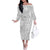 Samoa Lotu Tamait Off The Shoulder Long Sleeve Dress Tropical Plant White Sunday With Polynesia Pattern - Wonder Print Shop