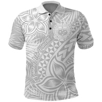 Samoa Lotu Tamait Polo Shirt Tropical Plant White Sunday With Polynesia Pattern - Wonder Print Shop
