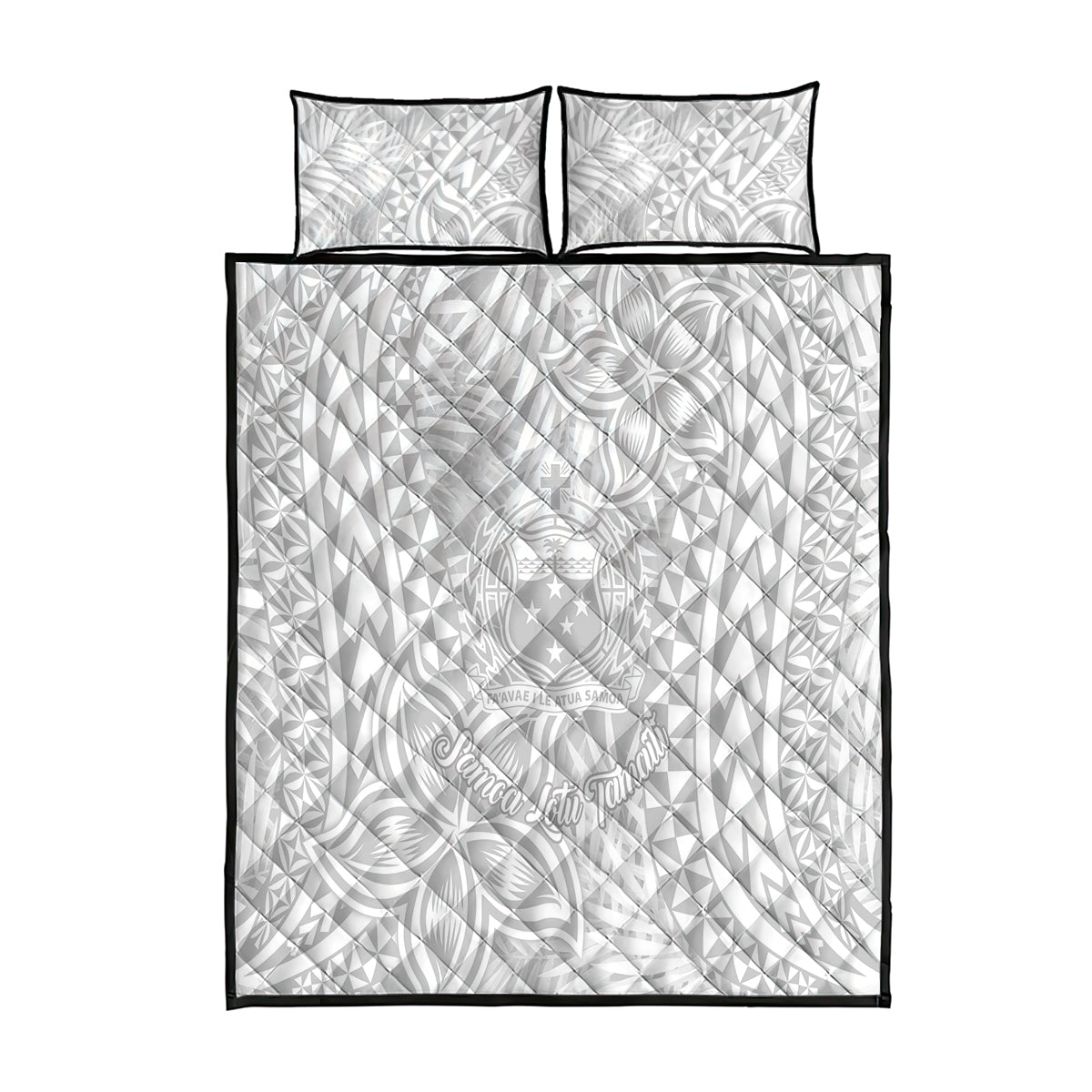 Samoa Lotu Tamait Quilt Bed Set Tropical Plant White Sunday With Polynesia Pattern - Wonder Print Shop