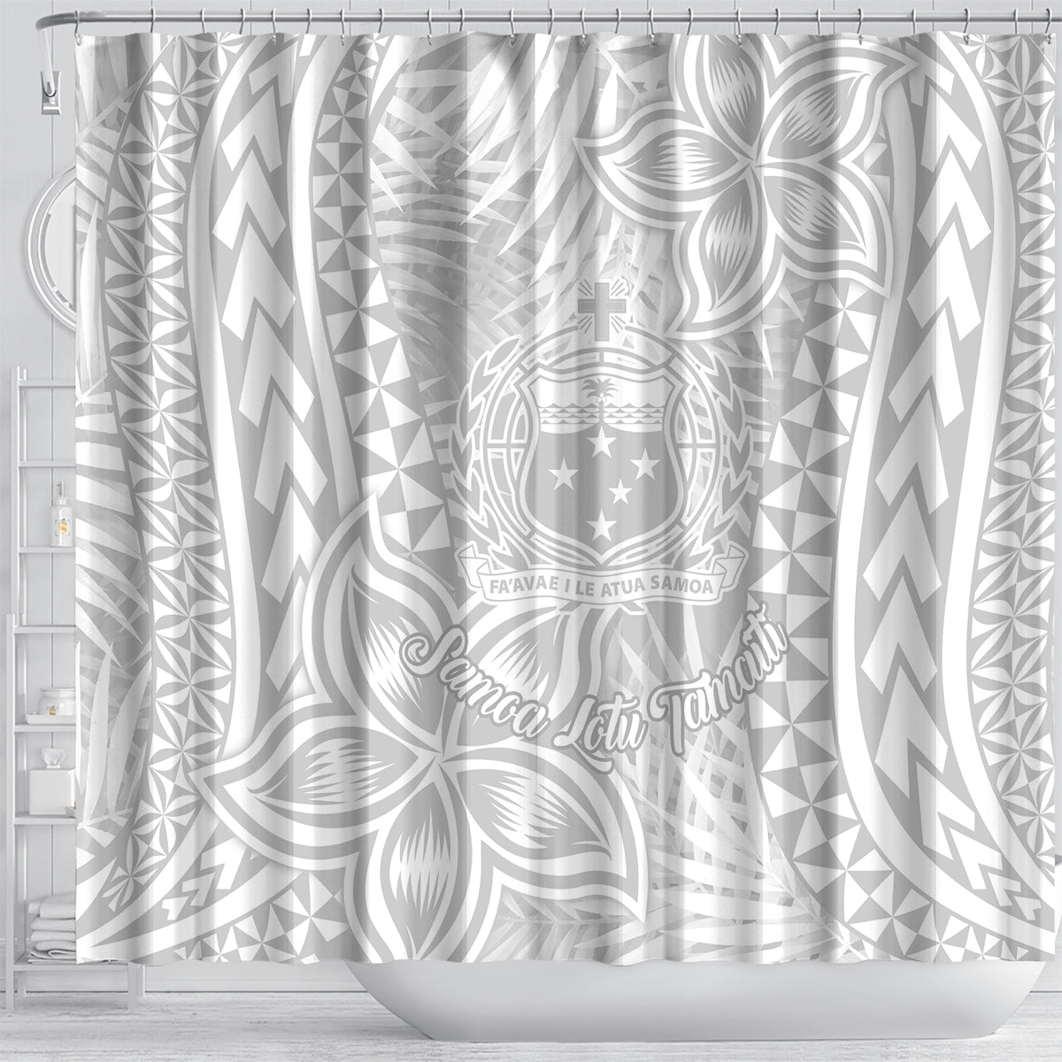 samoa-lotu-tamait-shower-curtain-tropical-plant-white-sunday-with-polynesia-pattern