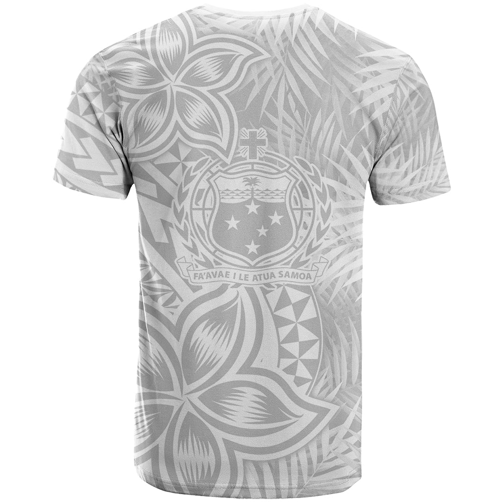 Samoa Lotu Tamait T Shirt Tropical Plant White Sunday With Polynesia Pattern - Wonder Print Shop