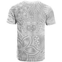 Samoa Lotu Tamait T Shirt Tropical Plant White Sunday With Polynesia Pattern - Wonder Print Shop