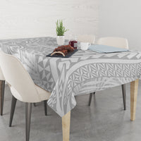 Samoa Lotu Tamait Tablecloth Tropical Plant White Sunday With Polynesia Pattern - Wonder Print Shop