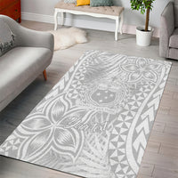Personalised Samoa Lotu Tamait Area Rug Tropical Plant White Sunday With Polynesia Pattern LT9 - Wonder Print Shop