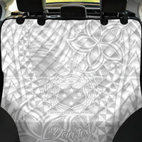 Personalised Samoa Lotu Tamait Back Car Seat Cover Tropical Plant White Sunday With Polynesia Pattern LT9 - Wonder Print Shop