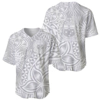 Personalised Samoa Lotu Tamait Baseball Jersey Tropical Plant White Sunday With Polynesia Pattern LT9 - Wonder Print Shop