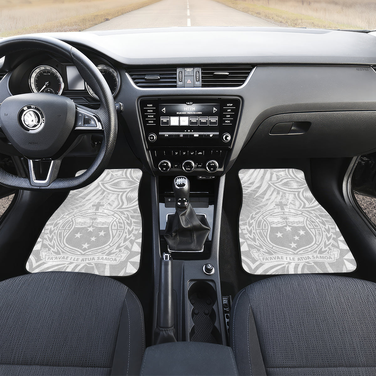 Personalised Samoa Lotu Tamait Car Mats Tropical Plant White Sunday With Polynesia Pattern LT9 - Wonder Print Shop