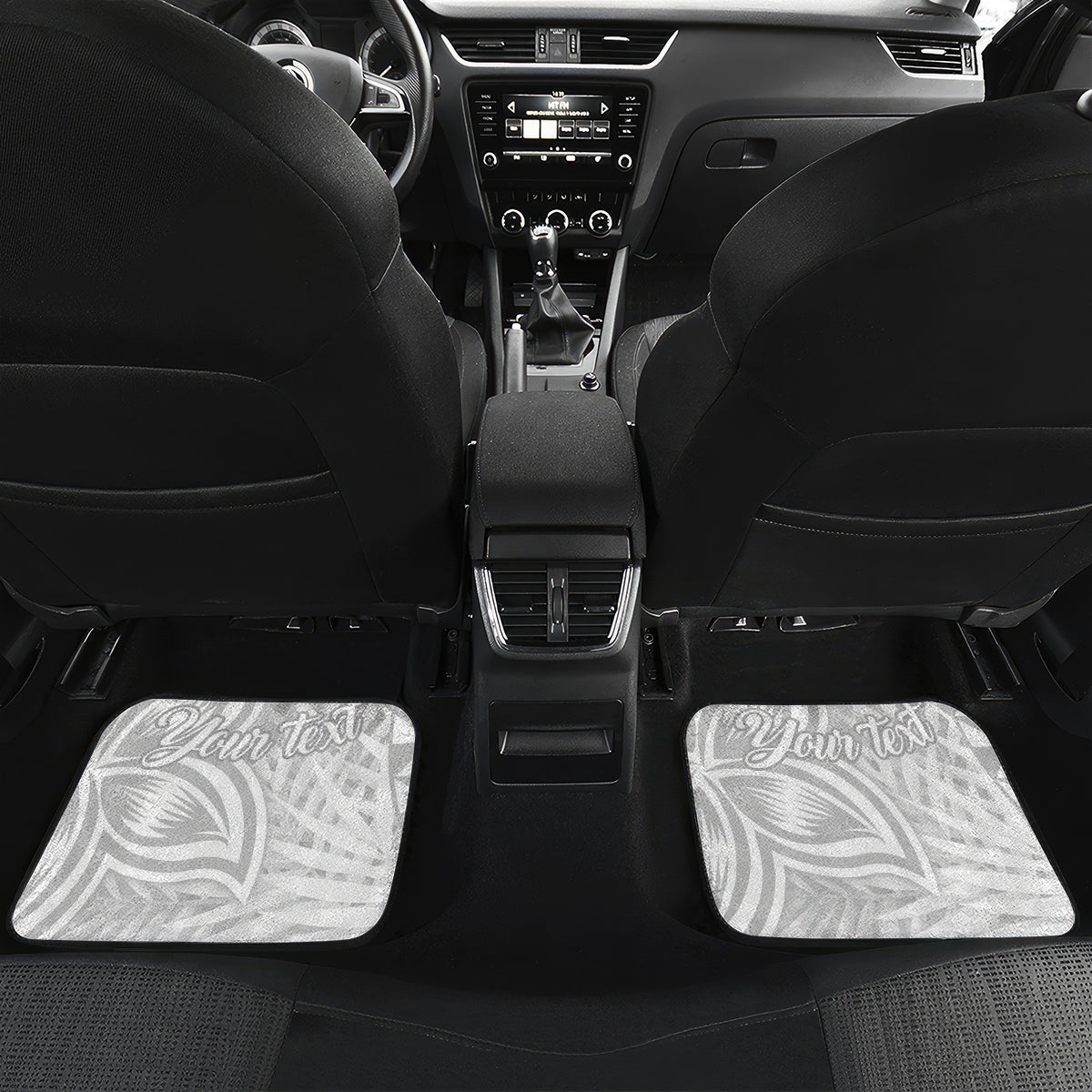 Personalised Samoa Lotu Tamait Car Mats Tropical Plant White Sunday With Polynesia Pattern LT9 - Wonder Print Shop