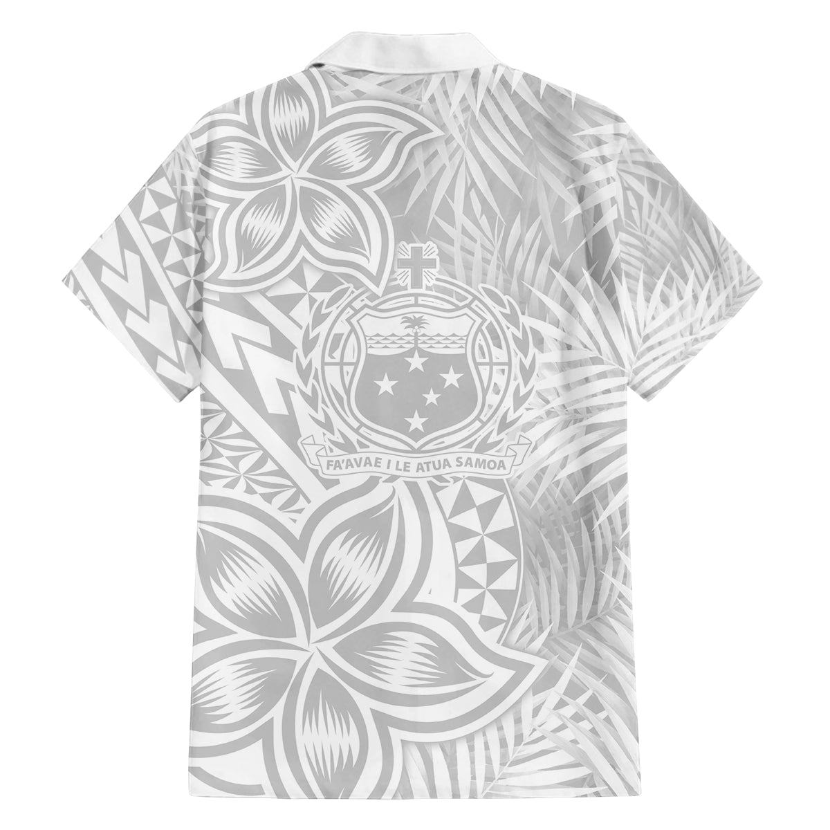 Personalised Samoa Lotu Tamait Family Matching Puletasi Dress and Hawaiian Shirt Tropical Plant White Sunday With Polynesia Pattern - Wonder Print Shop