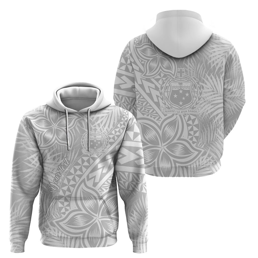Personalised Samoa Lotu Tamait Hoodie Tropical Plant White Sunday With Polynesia Pattern - Wonder Print Shop