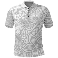 Personalised Samoa Lotu Tamait Polo Shirt Tropical Plant White Sunday With Polynesia Pattern - Wonder Print Shop