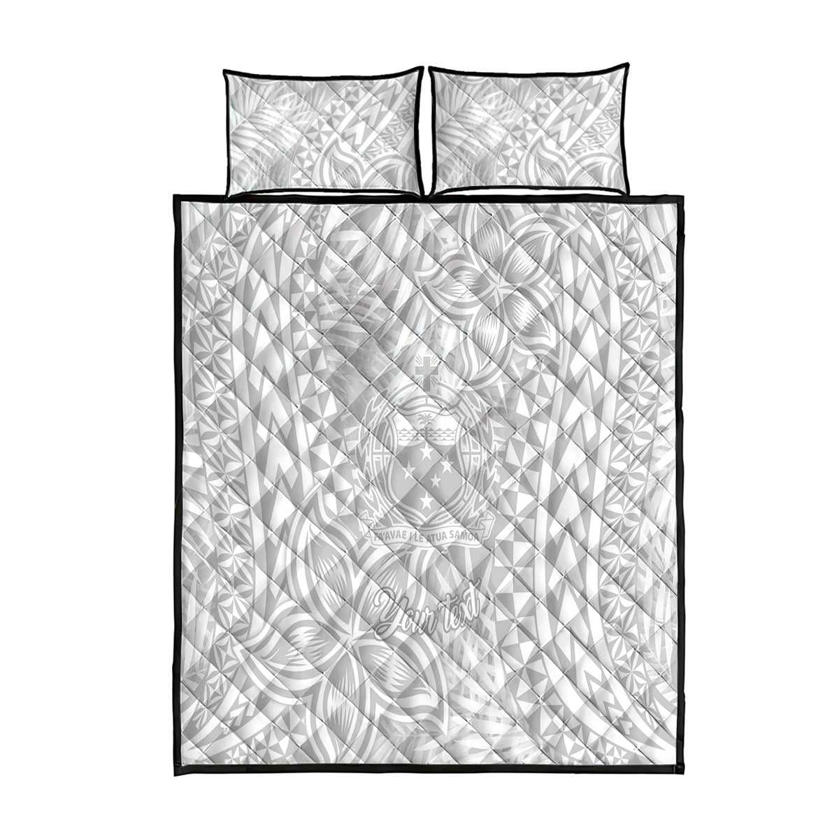 Personalised Samoa Lotu Tamait Quilt Bed Set Tropical Plant White Sunday With Polynesia Pattern - Wonder Print Shop