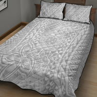 Personalised Samoa Lotu Tamait Quilt Bed Set Tropical Plant White Sunday With Polynesia Pattern - Wonder Print Shop