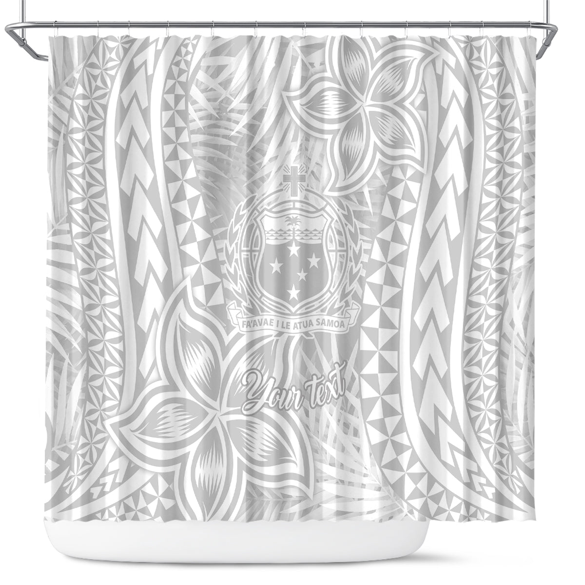 personalised-samoa-lotu-tamait-shower-curtain-tropical-plant-white-sunday-with-polynesia-pattern