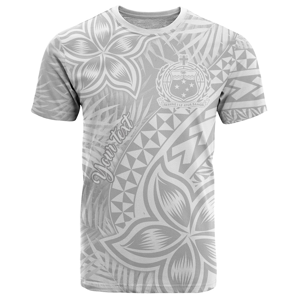Personalised Samoa Lotu Tamait T Shirt Tropical Plant White Sunday With Polynesia Pattern - Wonder Print Shop