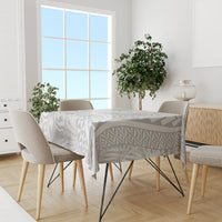 Personalised Samoa Lotu Tamait Tablecloth Tropical Plant White Sunday With Polynesia Pattern - Wonder Print Shop