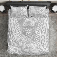 Personalised Tonga White Sunday Bedding Set Tropical Plant With Polynesian Pattern LT9 - Wonder Print Shop