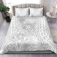 Personalised Tonga White Sunday Bedding Set Tropical Plant With Polynesian Pattern LT9 - Wonder Print Shop