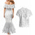 Personalised Tonga White Sunday Couples Matching Mermaid Dress and Hawaiian Shirt Tropical Plant With Polynesian Pattern LT9 - Wonder Print Shop