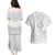 Personalised Tonga White Sunday Couples Matching Puletasi Dress and Hawaiian Shirt Tropical Plant With Polynesian Pattern LT9 - Wonder Print Shop