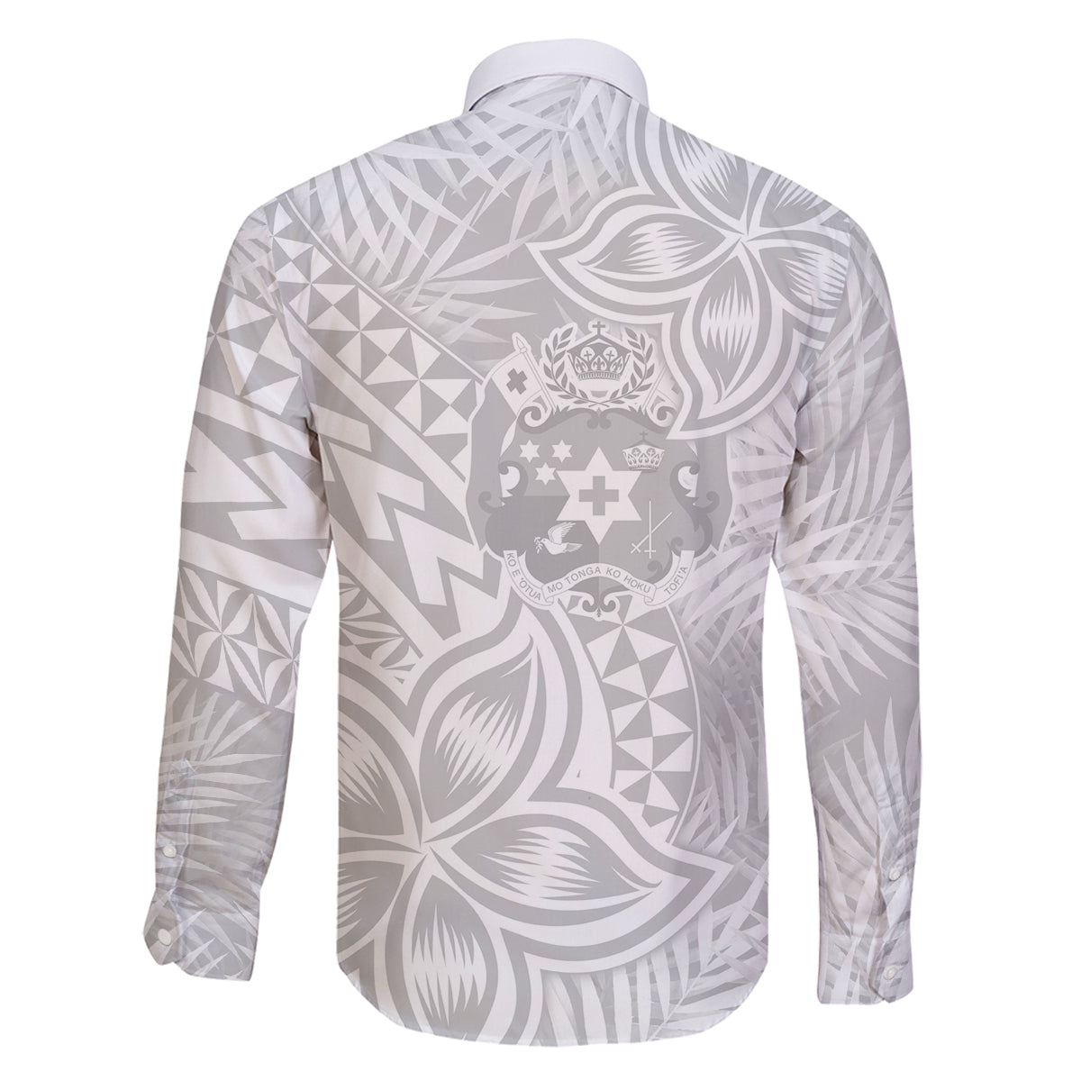 Personalised Tonga White Sunday Family Matching Long Sleeve Bodycon Dress and Hawaiian Shirt Tropical Plant With Polynesian Pattern LT9 - Wonder Print Shop