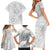Personalised Tonga White Sunday Family Matching Short Sleeve Bodycon Dress and Hawaiian Shirt Tropical Plant With Polynesian Pattern - Wonder Print Shop