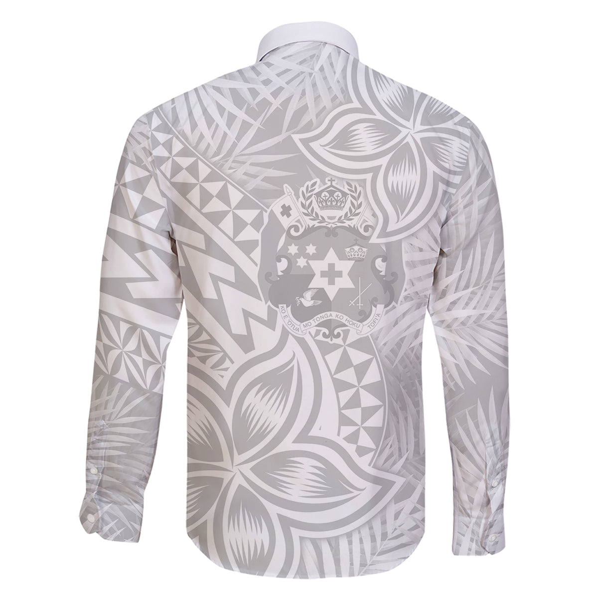 Personalised Tonga White Sunday Family Matching Short Sleeve Bodycon Dress and Hawaiian Shirt Tropical Plant With Polynesian Pattern - Wonder Print Shop