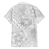 Personalised Tonga White Sunday Family Matching Summer Maxi Dress and Hawaiian Shirt Tropical Plant With Polynesian Pattern - Wonder Print Shop