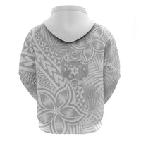 Personalised Tonga White Sunday Hoodie Tropical Plant With Polynesian Pattern - Wonder Print Shop