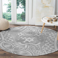 personalised-tonga-white-sunday-round-carpet-tropical-plant-with-polynesian-pattern