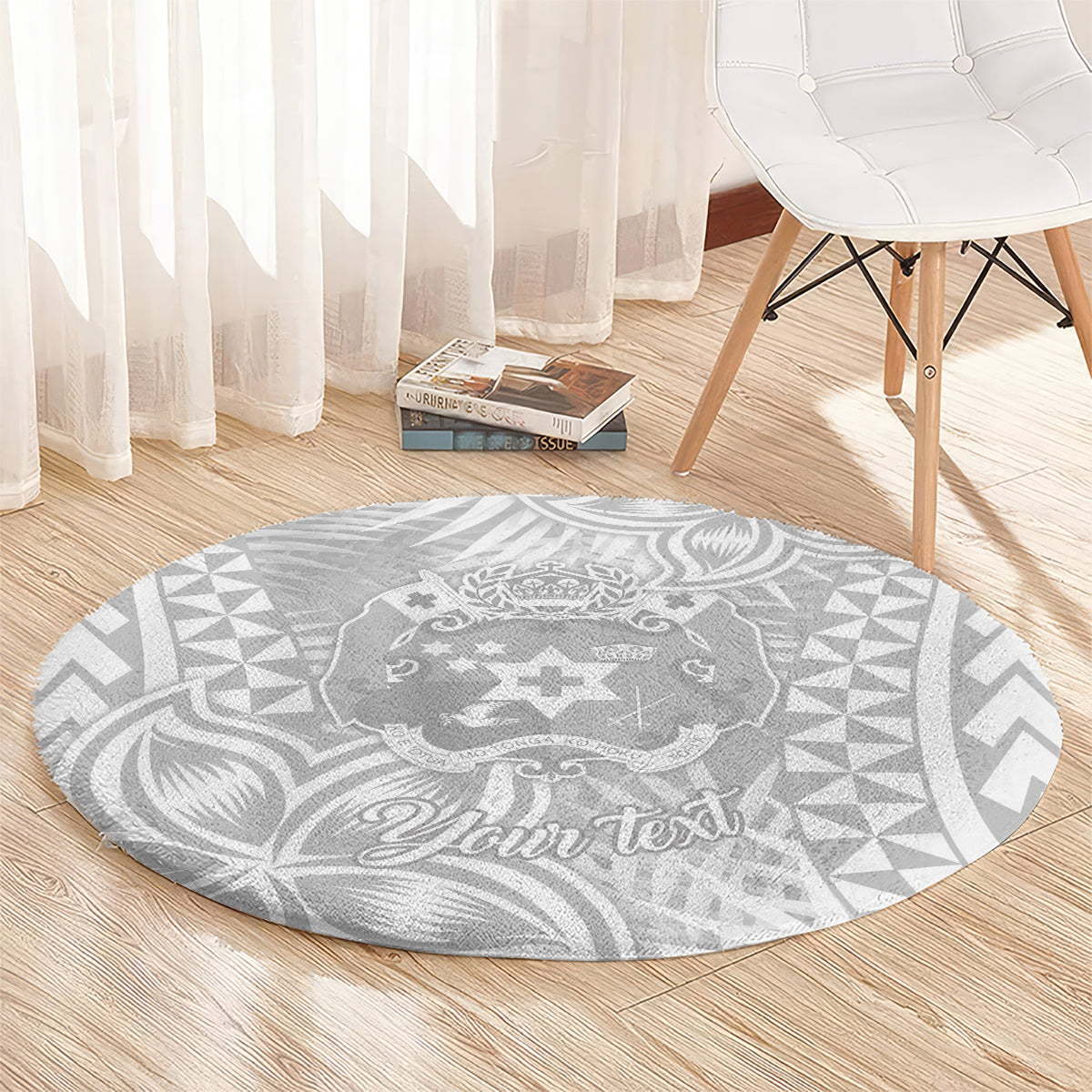 personalised-tonga-white-sunday-round-carpet-tropical-plant-with-polynesian-pattern