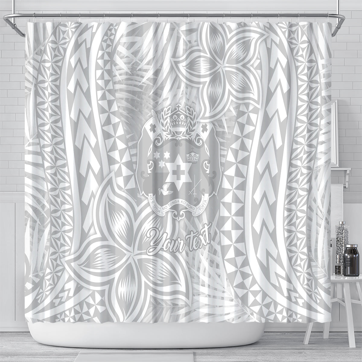 personalised-tonga-white-sunday-shower-curtain-tropical-plant-with-polynesian-pattern