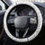 Tonga White Sunday Steering Wheel Cover Tropical Plant With Polynesian Pattern - Wonder Print Shop