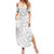 Personalised Tonga White Sunday Summer Maxi Dress Tropical Plant With Polynesian Pattern - Wonder Print Shop