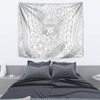 Personalised Tonga White Sunday Tapestry Tropical Plant With Polynesian Pattern - Wonder Print Shop