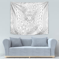 Personalised Tonga White Sunday Tapestry Tropical Plant With Polynesian Pattern - Wonder Print Shop