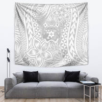 Personalised Tonga White Sunday Tapestry Tropical Plant With Polynesian Pattern - Wonder Print Shop