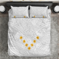 Tonga White Sunday Bedding Set Polynesian Plumeria Tribal Simple LT9 - Wonder Print Shop